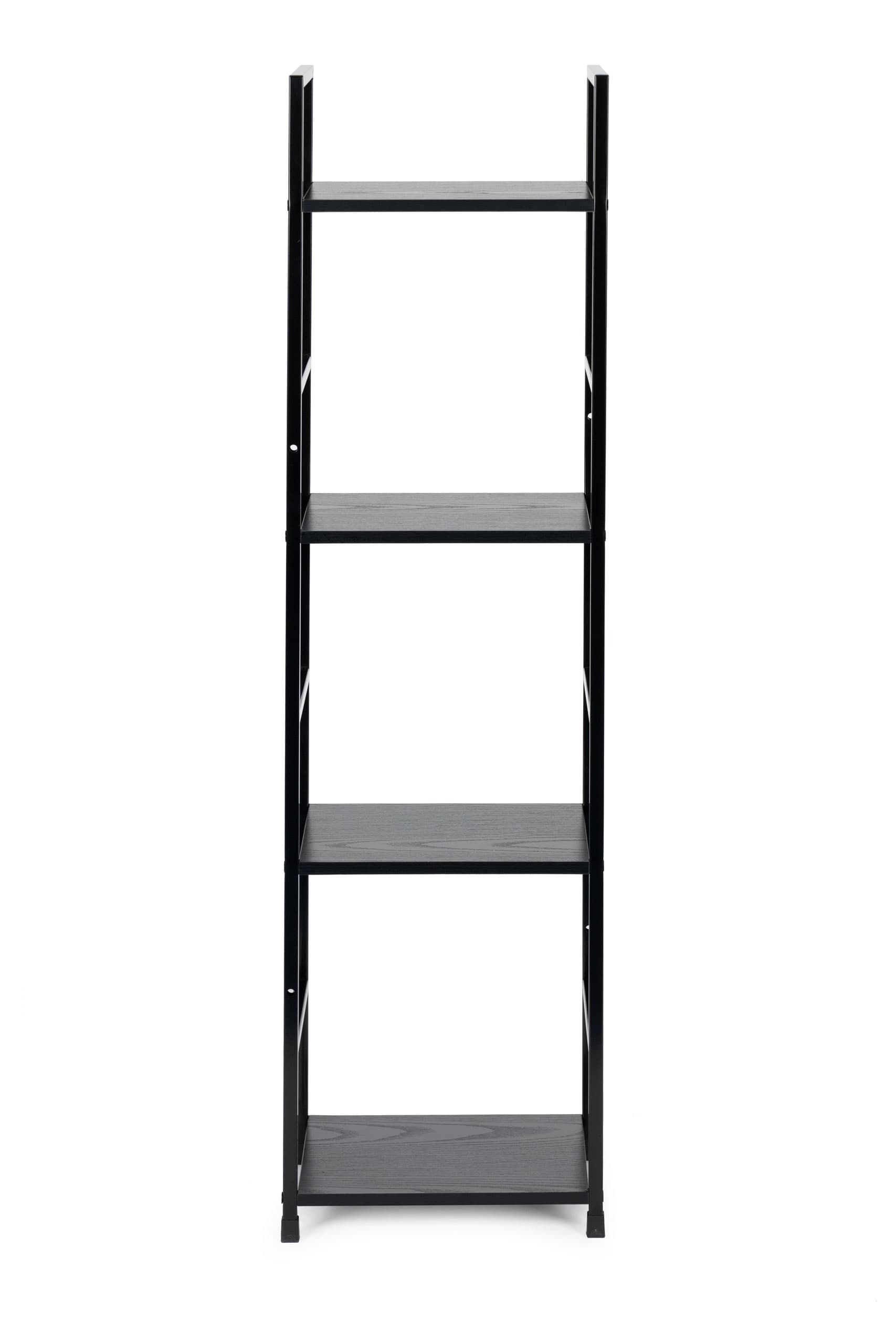 Regał drewniany nowoczesny metalowa rama LOFT 4 półki czarny ModernHome