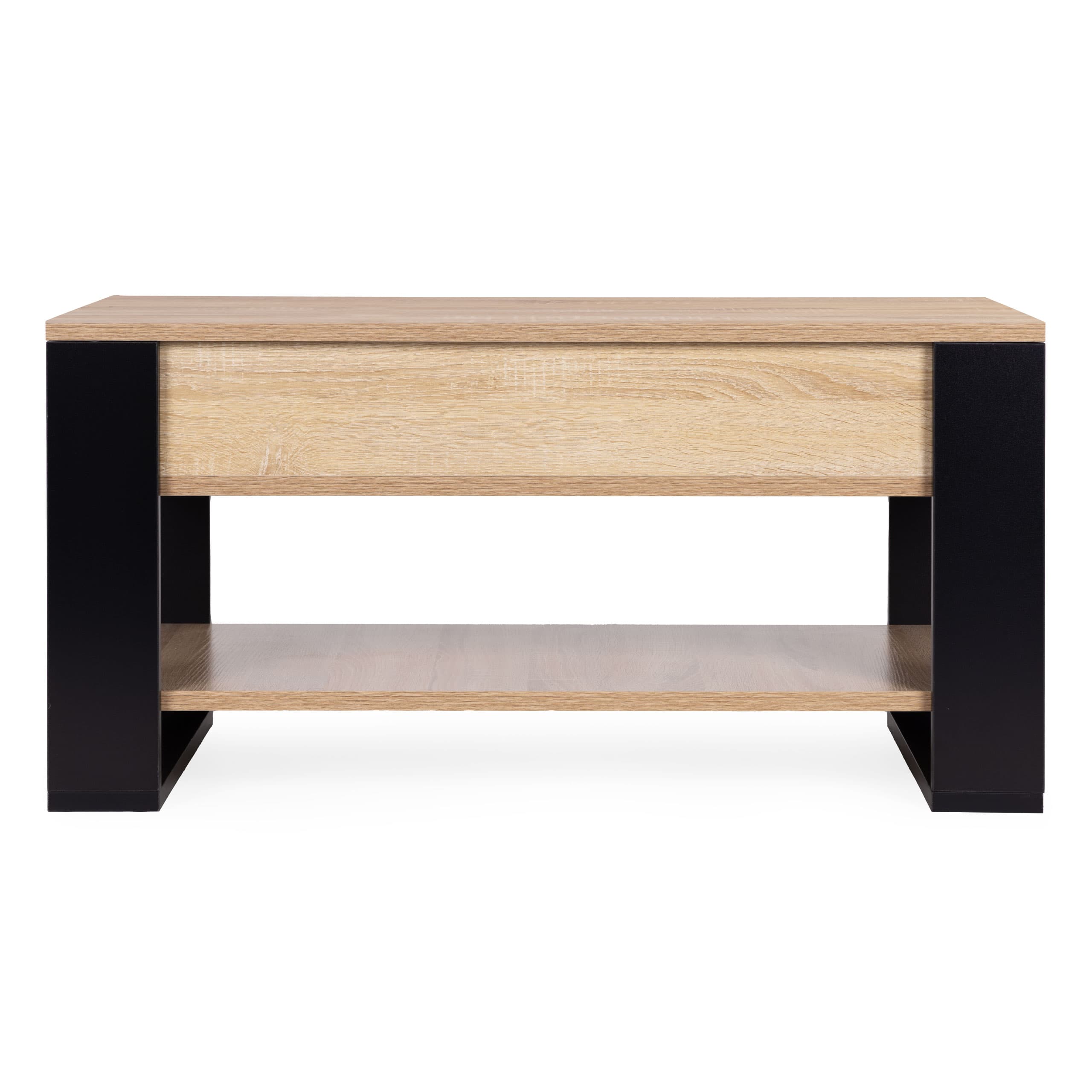 Stolik kawowy rozkładany blat podnoszony 90 cm schowek półka dąb sonoma ModernHome